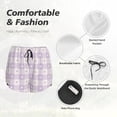 thumbnail image 5 of Disketp Floral Purple Buffalo Plaid Print Women's Shorts Workout Shorts for Athletic Gym Running Shorts with Phone Pockets Medium, 5 of 8