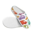 thumbnail image 3 of Yiaed Doodle Cars Print Slippers Fuzzy Warm Cozy Slippers Non Slip House Slippers For Indoor Outdoor Slippers House Slippers-46/47, 3 of 7