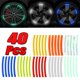 thumbnail image 2 of 20/40 piezas de tiras reflectantes para rueda de motocicleta y coche, pegatinas coloridas para buje, calcomanías de estilo para coche, accesorios de decoración para motocicleta y coche, 2 of 5