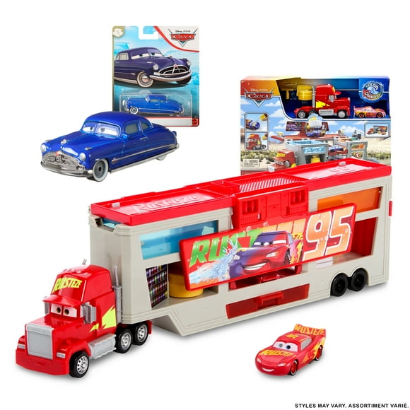 Disney And Pixar Cars Bundle - Colour Changers Mobile Paint Shop Mack Playset with 1 Toy Car & Die Cast 1:55 Cars Character Vehicle (Styles May Vary)