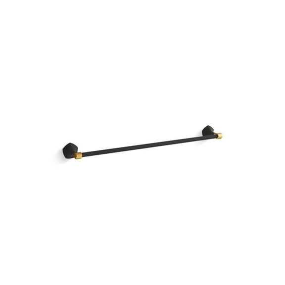 Open Box Kohler 27061-BMB 24 in. Occasion Towel Bar - Matte Black with Moderne Brass