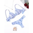 thumbnail image 2 of Sexyfree Sexy Lingerie Set for Women Floral Print Wireless Bra and Panty Set Underwear, 2 of 6