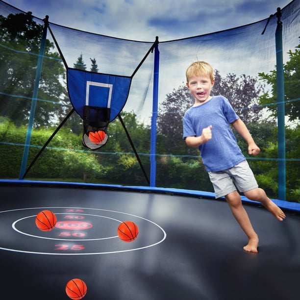 Panier De Basket Double Pour Trampoline – Accessoire Imperméable Avec Ballons, Pompe Et Filet – Pour Enfants, Adultes, Jardin Et Camping