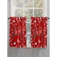 thumbnail image 5 of Valentine's Cardinal Living Room Curtains 2 Panel, Red Love Heart Birds Branch Cafe Window Treatment, Farmhouse Bedroom Bathroom Kitchen Curtains Drapes 104"x45", 5 of 6