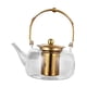 thumbnail image 5 of Tetera de vidrio para estufa, estufas de té hervido transparente de 1L con infusor extraíble para barbacoa, restaurante, regalos del Día de San Dorado, 5 of 8
