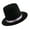 Black pk ribbon, variant on Luxurious Caroler Hat Victorian Hat Mens Grooms Hat for Themed Party