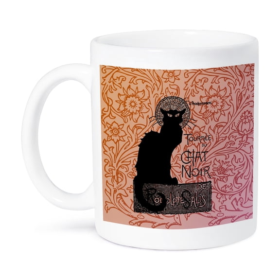 3dRose, Le Chat Noir Vintage French Black Cat, 11oz Mug