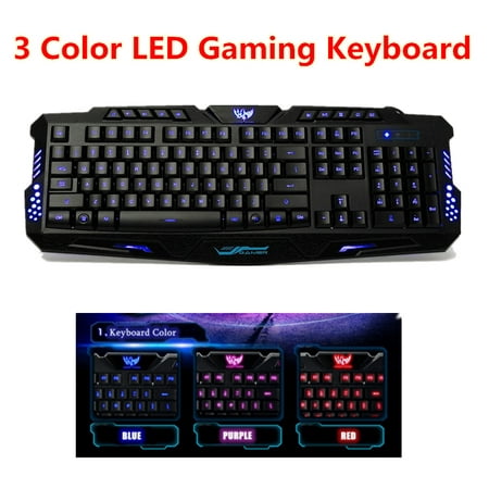 USB Wired 3 Colors Crack computer accessories Illuminated LED Backlight Multimedia PC Gaming Keyboard
