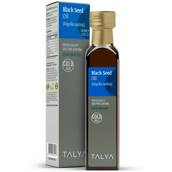 TALYA Black Seed Oil 8.45 fl. oz (250 ml) - Liquid Black Seed Oil - Dietary Supplement - Immune Support - High Thymoquinone - Cold Pressed - Pure Turkish Black Seed Oil - Non-GMO - Glass Bottle