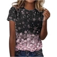 thumbnail image 2 of ALLLIST Pink Going Out Tops for Women Casual Crew Neck Floral Short Sleeve T-Shirts Womens Shirts XXL, 2 of 5
