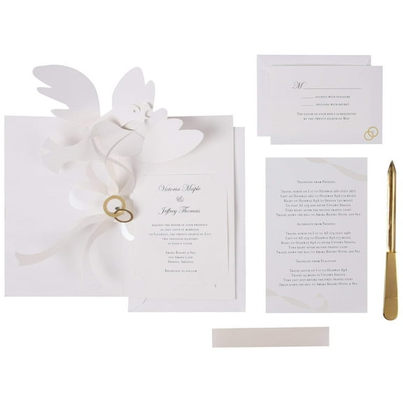 UWP LUXE Sabuda Wedding Invitation, White