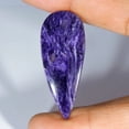 thumbnail image 2 of 27.05Cts Natural Purple Flashy Charoite Pear Cabochon Gemstone For Jewelry, 2 of 3