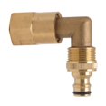 thumbnail image 4 of Hose Elbow Fitting Brass 3/4in Female Thread Universal Rotation Pipe Elbow Adapter Good Sealing Nipple Set for Watering, 4 of 4