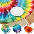 thumbnail image 4 of Colorful Tie Dye Pattern Round Fitted Tablecloth with Elastic Edge,Dining Table Cover Waterproof,Outdoor Round Tablecloth for Camping,Dining,Indoor and Outdoor, 4 of 7