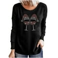 thumbnail image 1 of DPTALR Ladies Casual Christmas Print Round Neck Loose Long Sleeve Top, 1 of 5