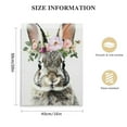 thumbnail image 2 of Awypu  Canvas Nursery Wall Art Girl,Bunny Print Nursery,Rabbit,Bunny Portrait,Easter Bunny Wall Art,Bunny With Flower Crown,Bunny Art,Bunny With Flowers, Framed Wall Art, 2 of 5
