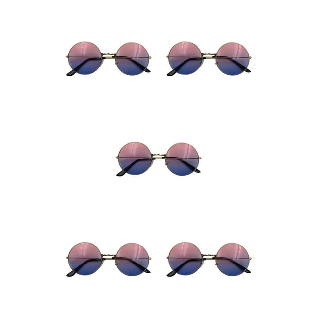 Gafas de sol Qarigey diseño especial Retro Marco de metal color rosa azul 5Conjunto
