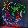 thumbnail image 2 of Craftnamesign Paradise Beach View Neon Sign, Summer Vibes Decor, Beach Club Wall Art, 2 of 4