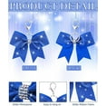 thumbnail image 3 of Triani 6Pcs Cheer Bow Keychain 4.3Inch Glitter Bow Keychain with Rhinestones Sequin Bow School Senior Cheer Bow Accessories for Teen Softball football Cheerleader(Blue), 3 of 7
