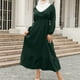 thumbnail image 4 of Vestidos de verano para mujer Vestido de manga larga de color sólido con cremallera musulmana para mujer Pompotops hdfakjf2849, 4 of 9