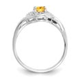 thumbnail image 2 of 14K White Gold Ring Band with Stones (11) November Citrine Oval Yellow Diamond Round, Size 5, 2 of 5