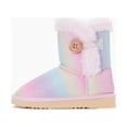 thumbnail image 3 of Weestep Wood Button Warm Shearling Winter Lightweight Snow Boots(3 Little Kid, Rainbow), 3 of 7