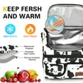 thumbnail image 5 of Lunch Box for Women Men, Insulated Lunch Bag with Removable Shoulder Strap, Reusable Leakproof Cooler Lunch Box Tote Double Deck/ Cow Pattern, 5 of 8