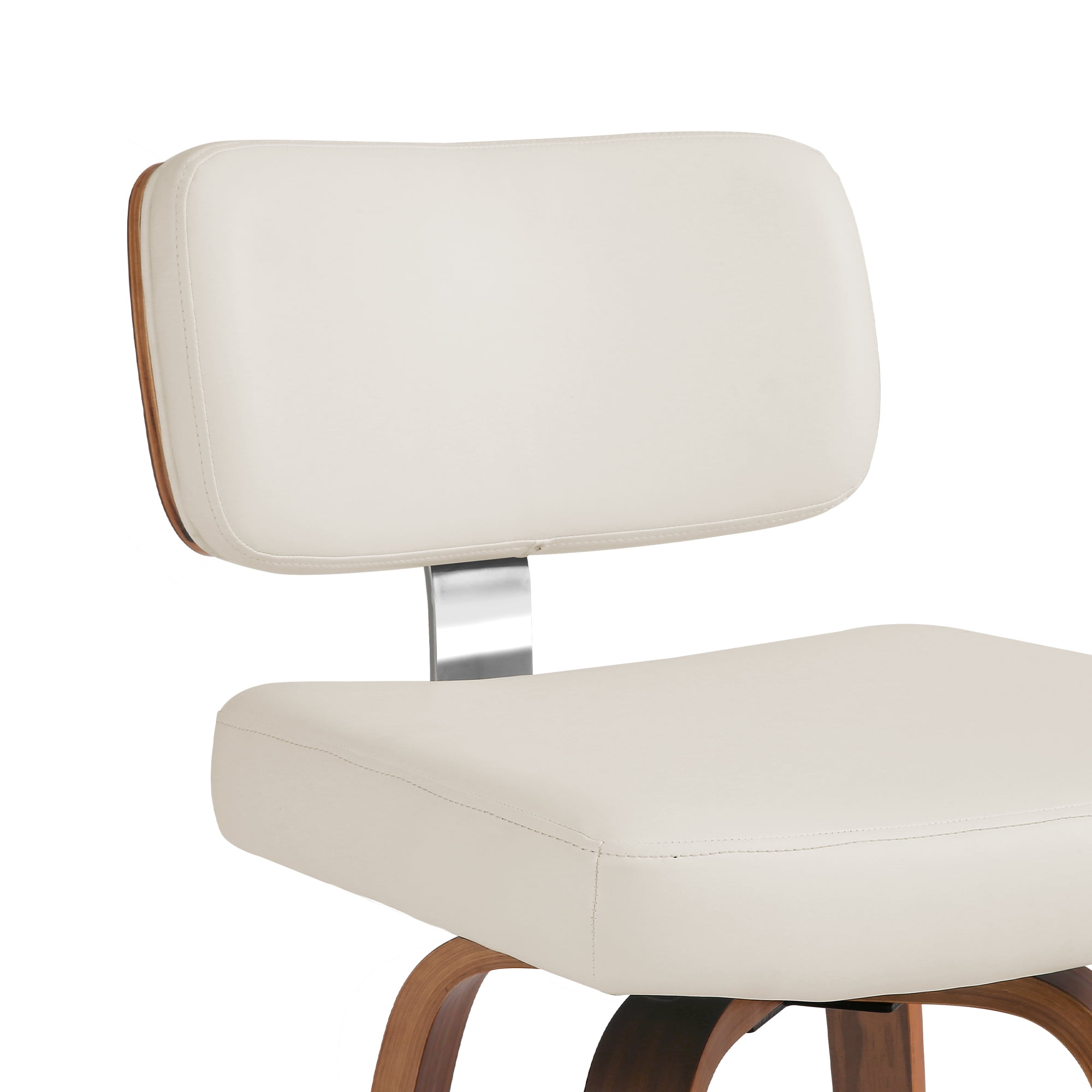 Dycanpo 26"H Counter Height Bar Stool Set of 3 with Back PU Leather for Home Kitchen, White