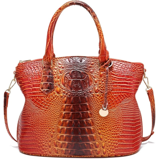 LHSHID Women Purse Satchel Bag Long Crossbody Classy Tote Bag Top Handle Vegan Leather Ladies Handbags Embossed Pattern