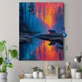 thumbnail image 4 of Colorful Forest Bear Canvas Wall Art, Impressionist Nature Print, Vibrant River Landscape Home Wall Decor, 4 of 8