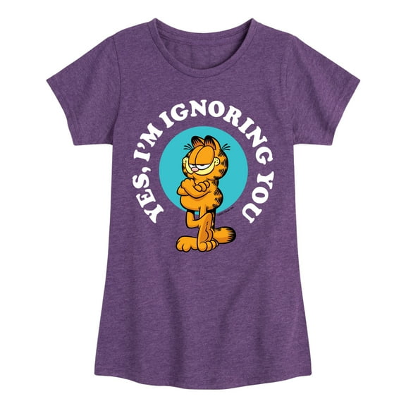 Garfield - Ignoring You - Toddler And Youth Girls Short Sleeve Graphic T-Shirt