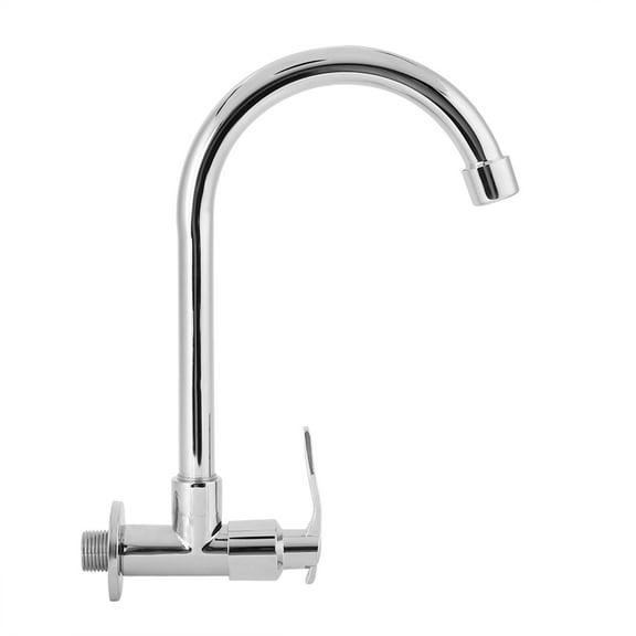 Kitchen Faucet, Professional Durable Household Faucet Single Cold Wall Mounted Faucet Tap,360 Degree Rotation G1/2in (Without Hose)