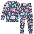 thumbnail image 2 of FORMRS Long Sleeve Top and Pants Pajama Set for Niños 2-Piece Sleepwear, Sizes 18M-8Y, Pink Cartoon Truck Pattern, 2 of 6