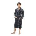 thumbnail image 2 of WORW Big Boys Solid Robes Bathrobe Robes - Grey, Small, 2 of 6