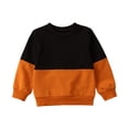 thumbnail image 4 of Splozh Boys Long Sleeve Shirt 3 6 12 18 24 Months 2T 3T Toddler Baby Boy Fall Winter Clothes Color Block Long Sleeve Crewneck Sweatshirt, Black, 6-12 Months, 4 of 4