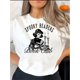 thumbnail image 1 of Camiseta De Mujer Camiseta De Verano Para Mujer Para Viajes En La Calle TrabajoWomen's Fun Cat & Letter Print T-Shirt - Casual Crew Neck, Short Sleeve, Stretchy Polyester Blend, Machine Washable - P, 1 of 7