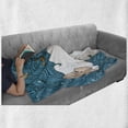 thumbnail image 5 of Underwater Soft Flannel Fleece Throw Blanket, Girl with Oceanic Hairstyle Fishes and Crab in Waves Imaginary Artwork, Cozy Plush for Indoor and Outdoor Use, 50" x 70", Petrol Blue White, by Ambesonne, 5 of 5