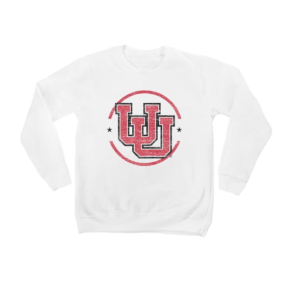 Youth White Utah Utes End Zone Pullover Sweatshirt