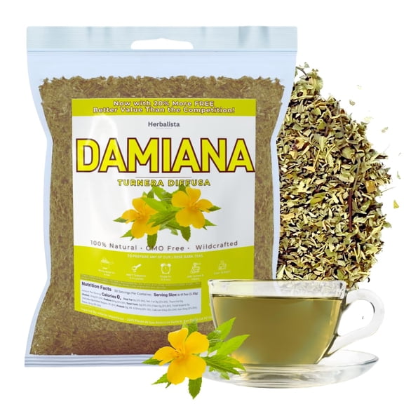 Herbalista - Viral 5oz (141g) Damiana Leaf Herbal Tea - Premium Turnera Diffusa | 100% All-Natural Loose Leaf| Non-GMO Mexican Herbal Tea Wildcrafted