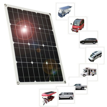 50 Watt 2 USB Monocrystalline Solar Panel Kit Car with Power Inverter for RV, Boat, Car Vehicle Off-Grid 12 Volt Battery Systems MC4 Output Battery (Best Off Grid Inverter)
