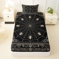 thumbnail image 3 of Manfei White Spider Web Twin Sheets,Halloween Theme Bedding,3-Piece,1 Fitted Sheet and 1 Pillowcase, 3 of 6