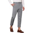 thumbnail image 4 of INSPIRE CHIC Plaid Pants for Men's Flat Front Contrasting Colors Irregular Pattern Trousers 30 Black White, 4 of 5