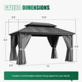 thumbnail image 7 of Clouddwell 10' x 14' Gazebo for Patio, Gazebo Pergola with Sloped Roof, Large Wall-Mounted Heavy Duty Awnings, for Deck, Patio and Backyard,Gray, 7 of 7