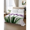 thumbnail image 2 of Purple Tulip Floral Twim Size Flat Sheet, Wrinkleproof & Fadeproof Cooling Flat Bed Sheet Only, Farmhouse Elegant Botanical Flowers Breathable Soft Bedding Top Sheets 66 x 96 Inches, 2 of 8