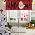 thumbnail image 5 of Red Christmas Curtain Valances for Windows, Kitchen Valance Window Treatments Panel 2 Pack, Santa Xmas Rustic Farmhouse Winter Rod Pocket Short Curtains for Bathroom Bedroom 42 x 18 Inch, 5 of 8