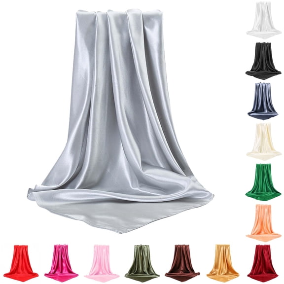 Large Square Satin Head Scarf Silk Hair Bandanas Sleeping Wraps for Women Classic Style