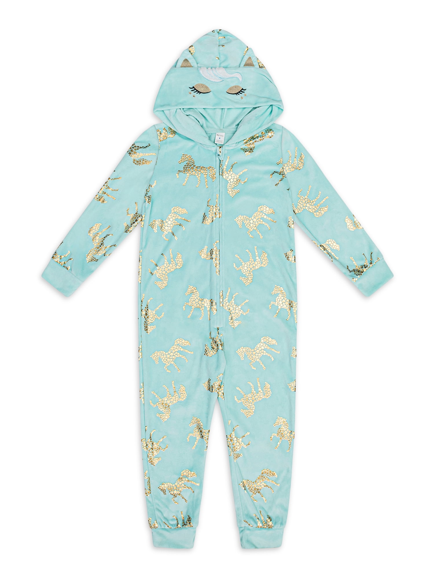 Petit Lem Girls Velour Hooded Pajama Blanket Sleeper, Sizes 414