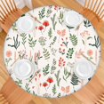 thumbnail image 2 of Colorful Flower Pattern Round Tablecloth with Elastic Border, Durable and Easy-Care Polyester Fabric, Fits 44-52 Inch Dining or Patio Tables, 2 of 7