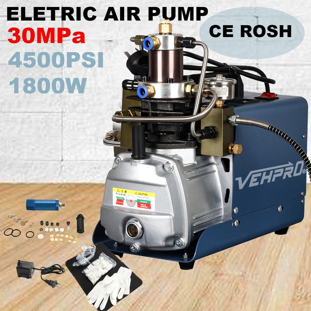 30Mpa Adjustable Auto-stop High-Pressure Electric Air Compressor Pump 4500 PSI 30 MPa 300 BAR Adjustable Auto-stop High Pressure System Rifle PCP Paintball Fill Station for Fire Fighting and Diving