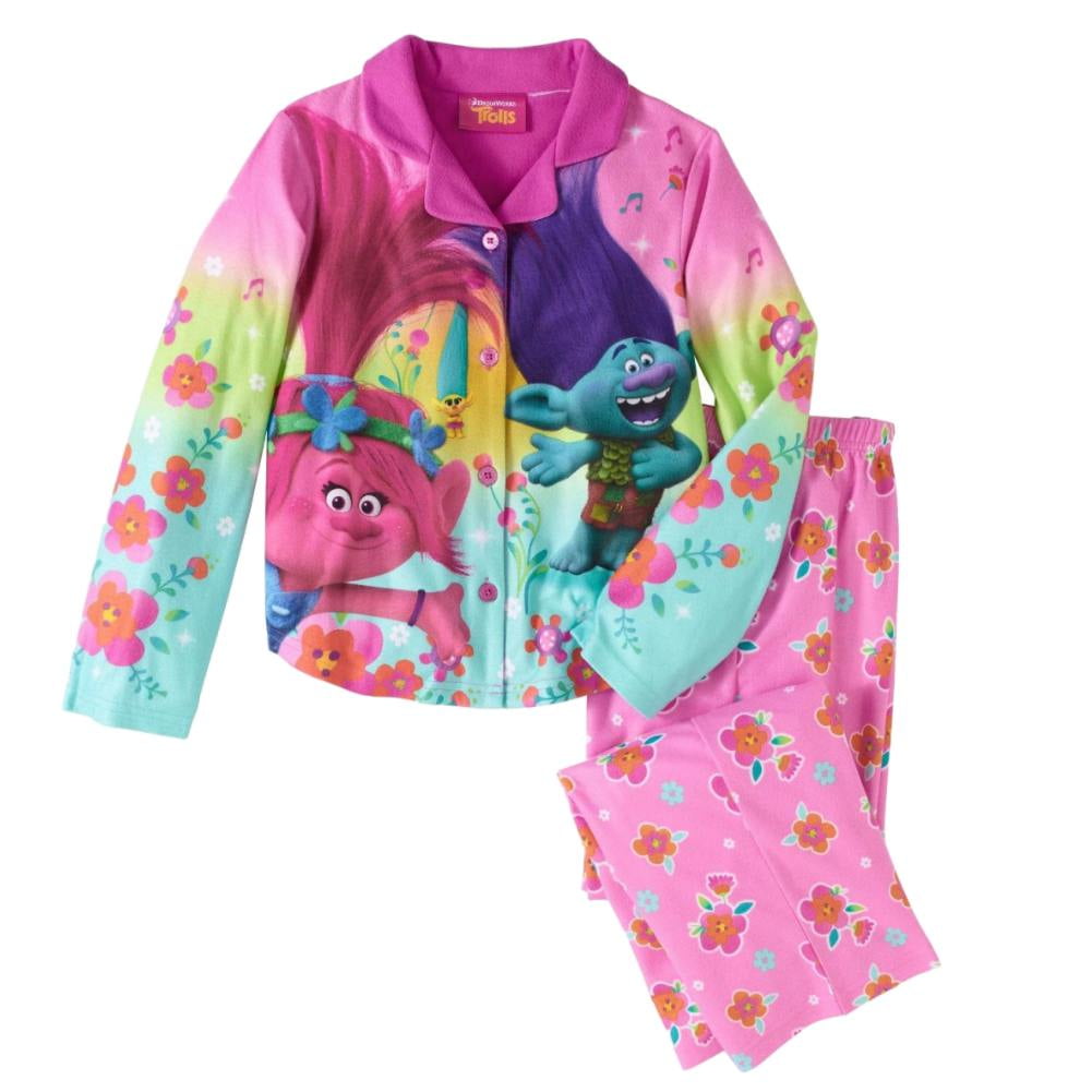 Age 9-10 Years BNWT Girls Born Sparkly Trolls Patterned Short Pyjama Set 